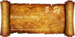Barna Szidor névjegykártya